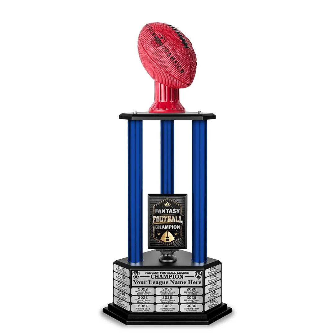 26"-36" Perpetual Fantasy Football Trophy - Red Football