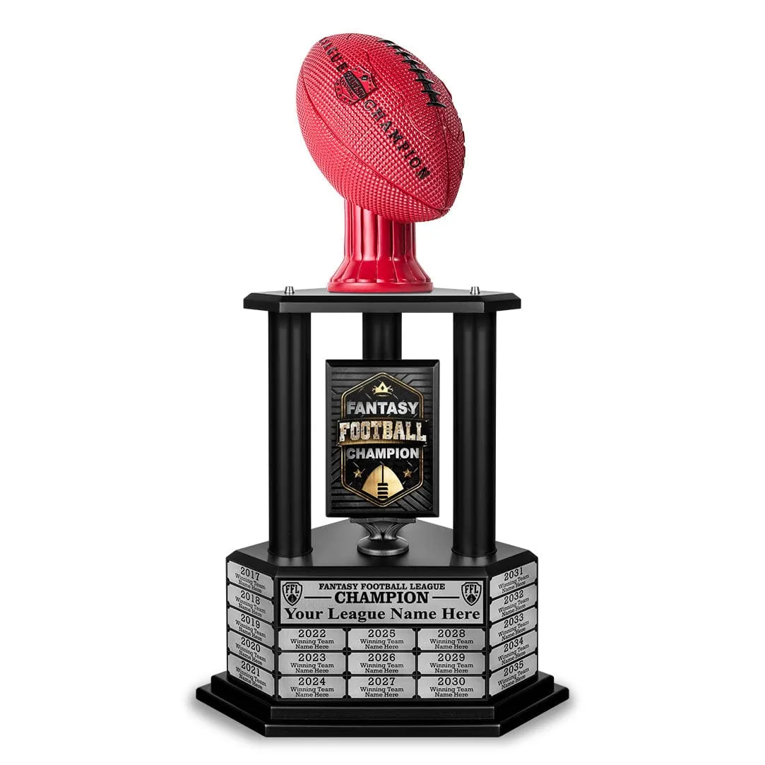 26"-36" Perpetual Fantasy Football Trophy - Red Football