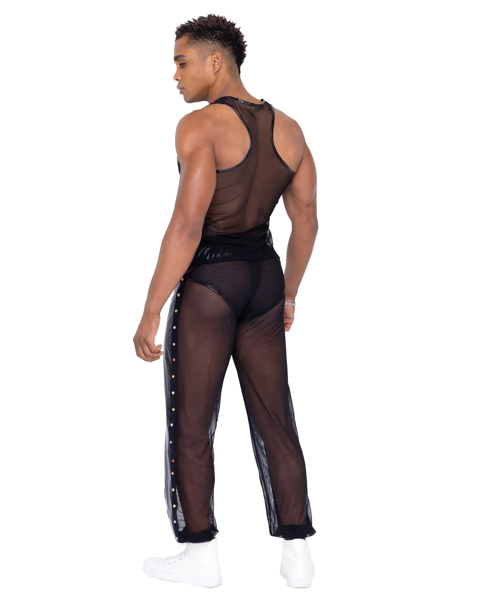 6335 - Mens Pride Vinyl Mesh & Mesh Joggers