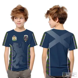 Adam Tartan Kid T-Shirt with Family Crest and Lion Rampant Vibes Sport Style