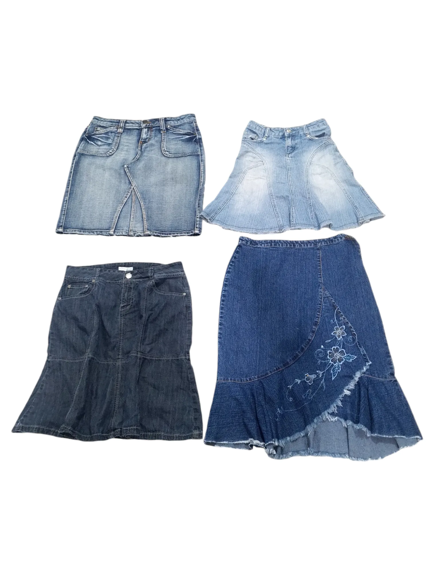 Aesthetic Midi Cute Denim Skirts - 8 pcs - 6/9/24