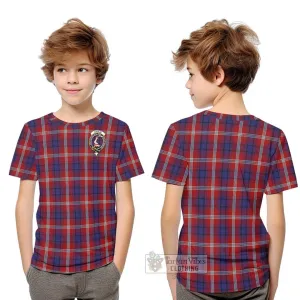 Ainslie Tartan Kid T-Shirt with Family Crest