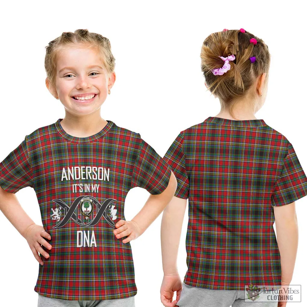 Anderson of Arbrake Tartan Kid T-Shirt with Family Crest DNA In Me Style