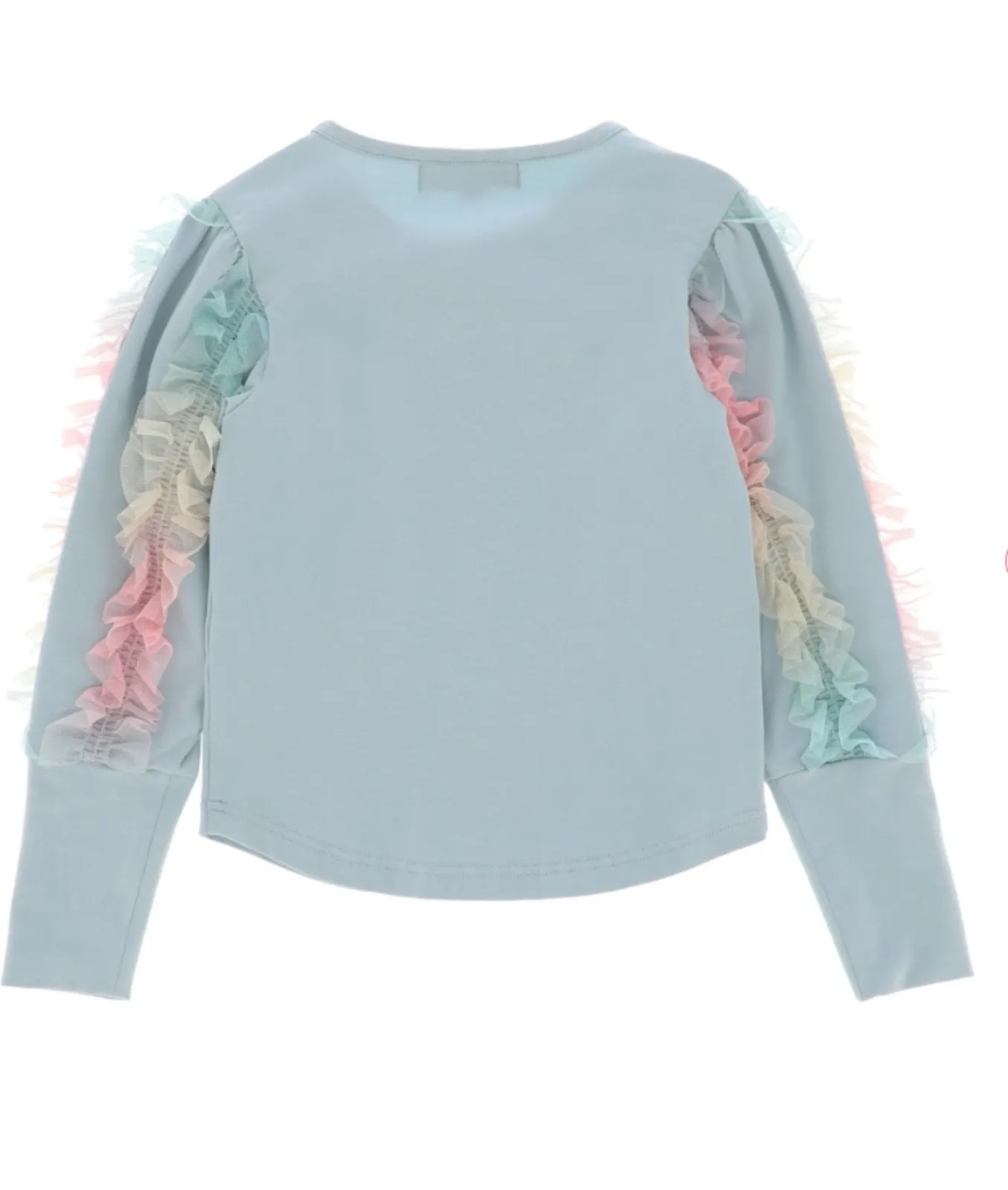 Angel's Face Girls Harlie Rainbow Top In Duck Egg Color