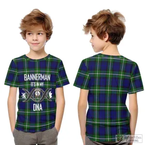 Bannerman Tartan Kid T-Shirt with Family Crest DNA In Me Style