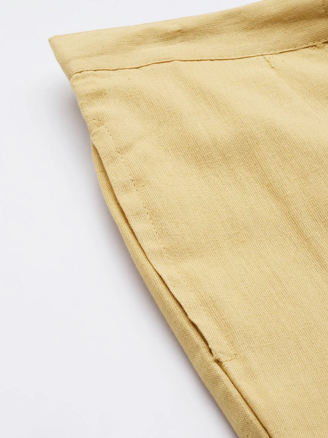 Beige Straight Trousers