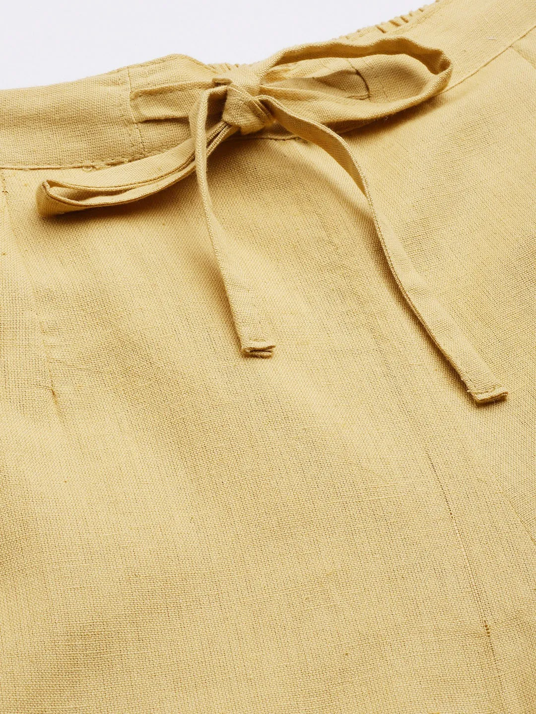 Beige Straight Trousers