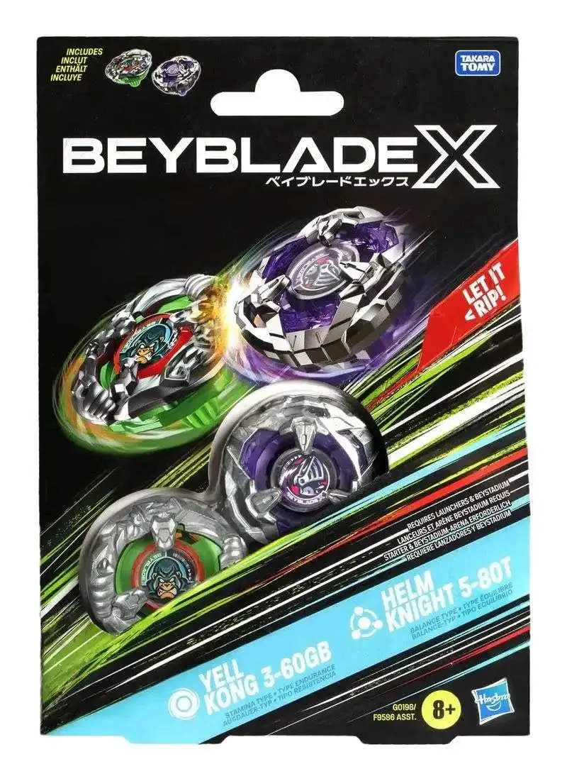 Beyblade Yell Kong and Helm Knight Battle Tops