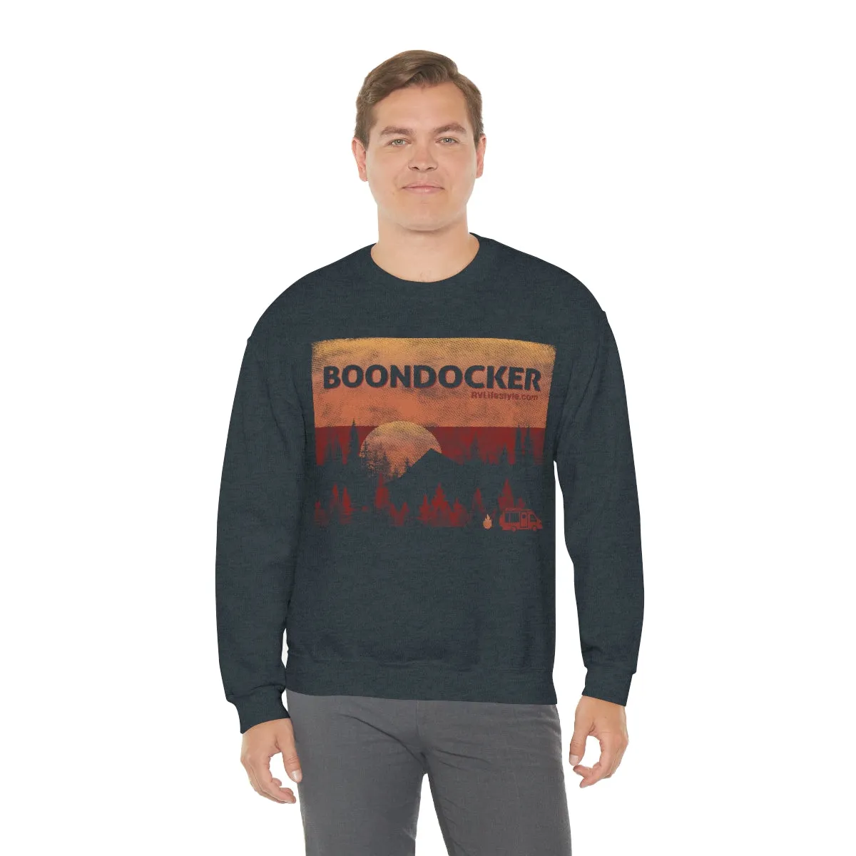 Boondocker Unisex Heavy Blend™ Crewneck Sweatshirt - Black, forest Green, Dark Heather, Navy