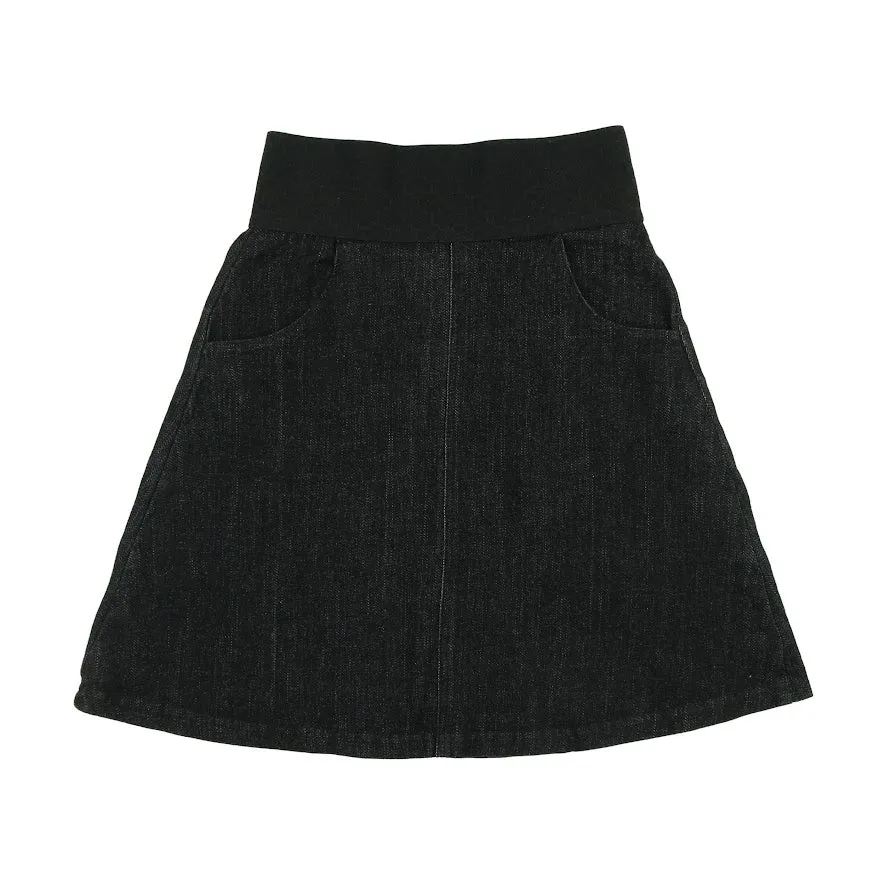 Bopop Black Denim Skirt