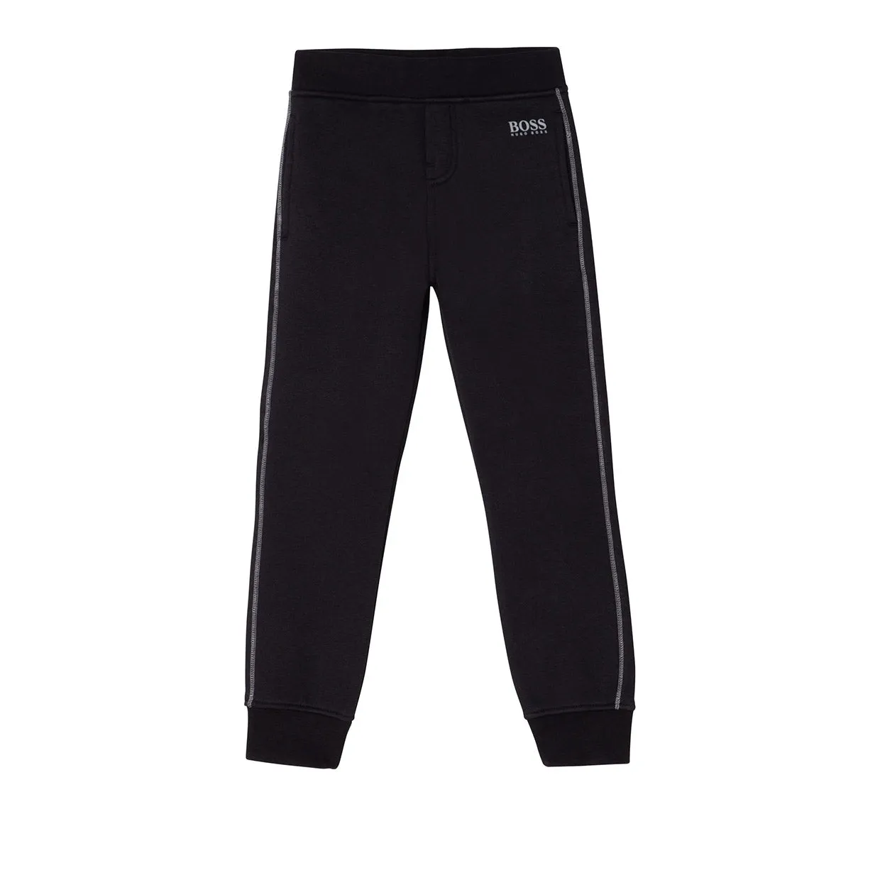 Boss Kids Black Logo Print Trousers