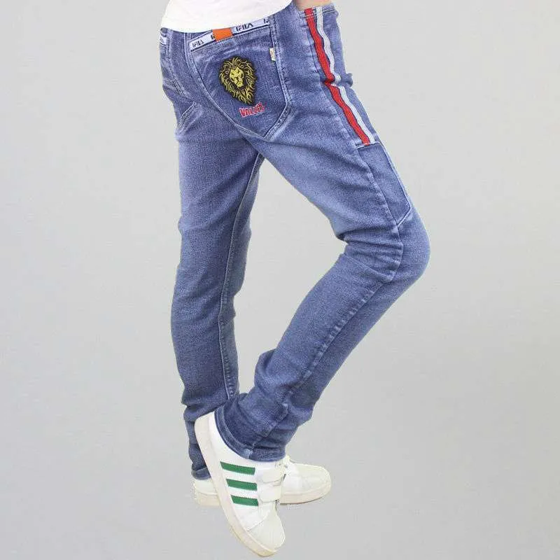 Boys Jeans Casual Pants Straight Stretch