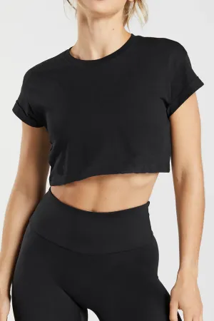 Camila Black Crop Top