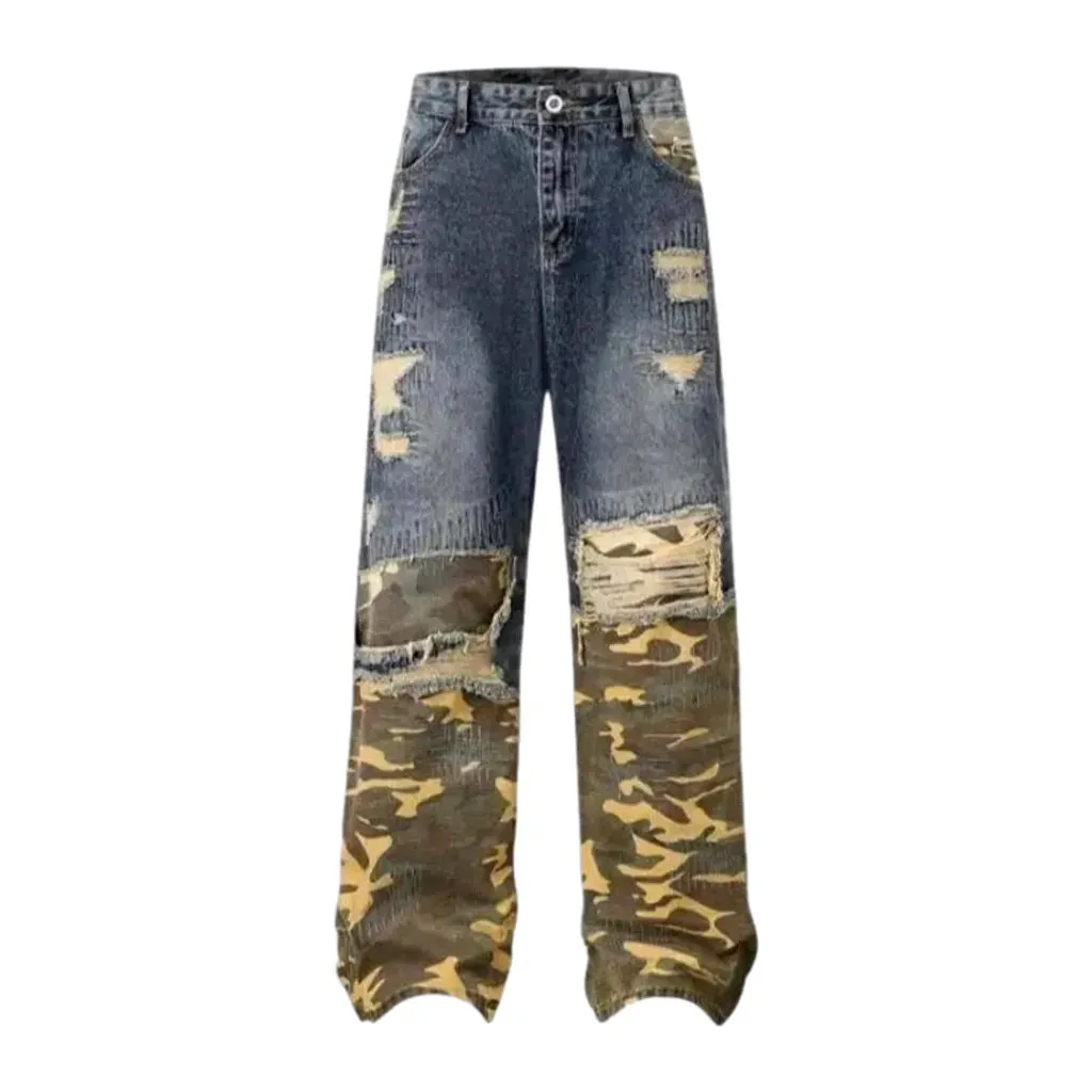 Camouflage vintage baggy jeans for men