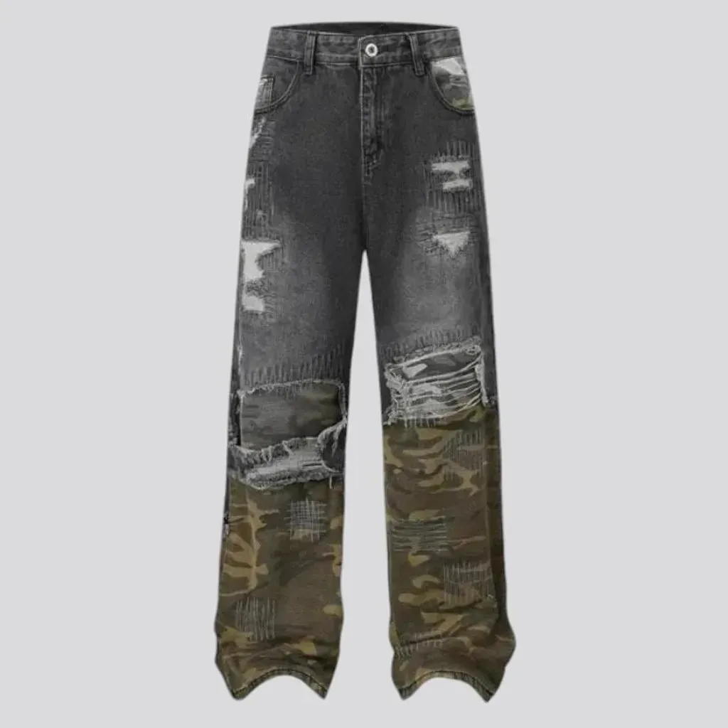 Camouflage vintage baggy jeans for men