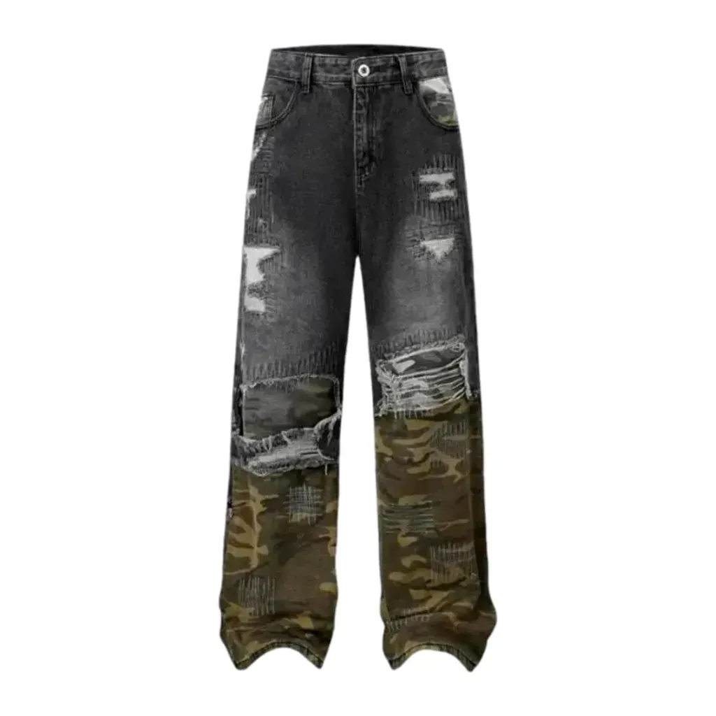 Camouflage vintage baggy jeans for men