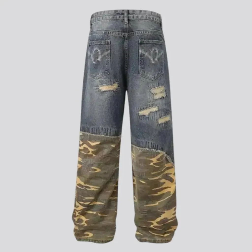 Camouflage vintage baggy jeans for men