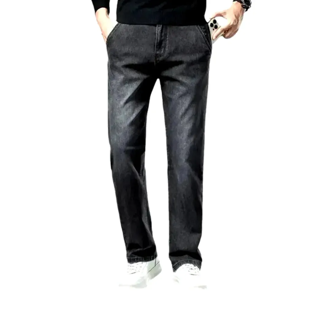 Casual high waist tapered leg jeans for men