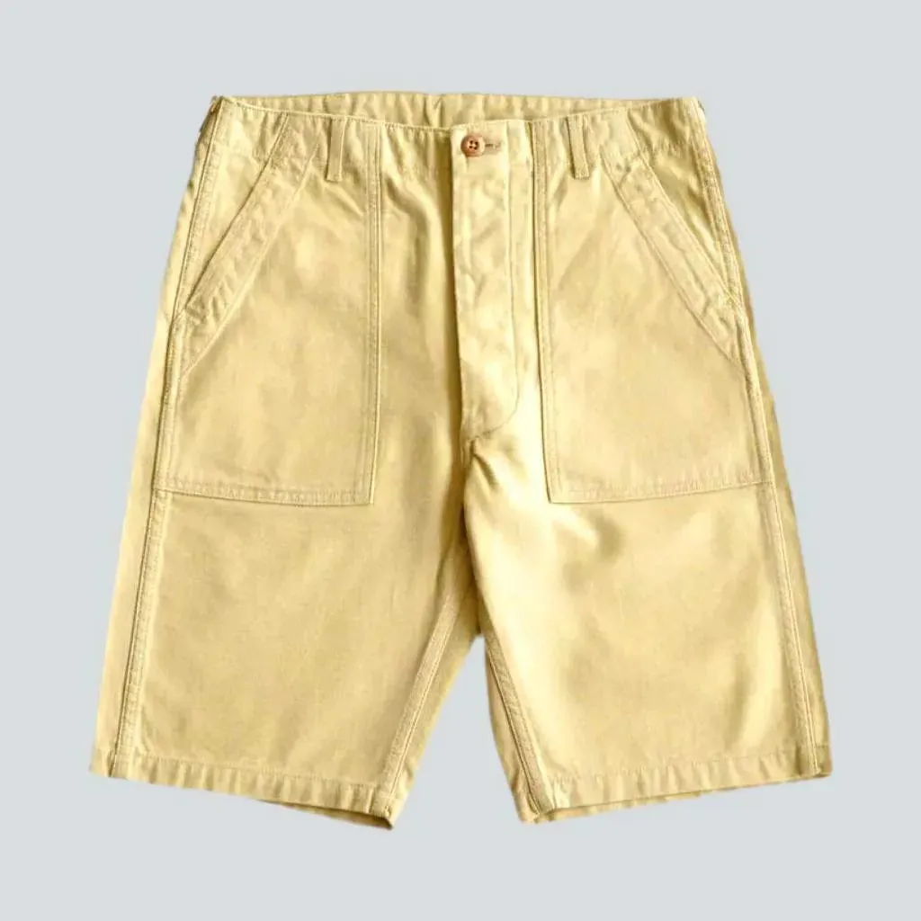 Color denim shorts
 for men