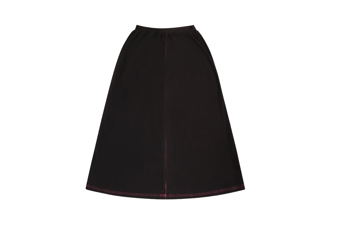 Crew Kids Black Rib Stitch Maxi Skirt