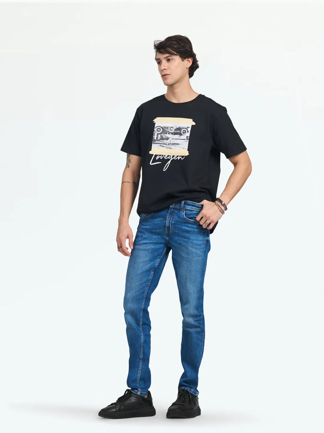 Dark Blue Cruz Skinny Fit Basic Jeans