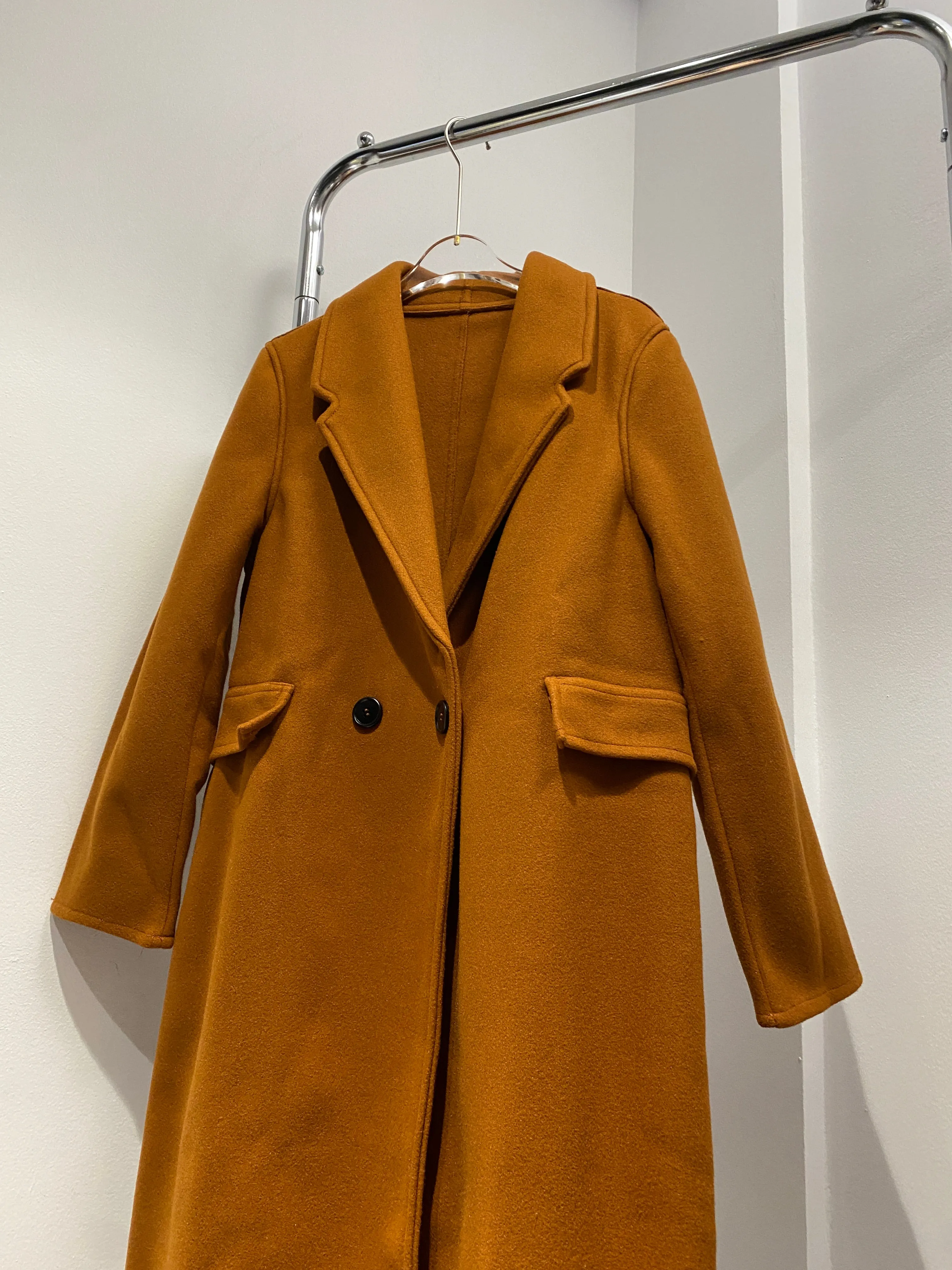 Faux Wool Trench Coat