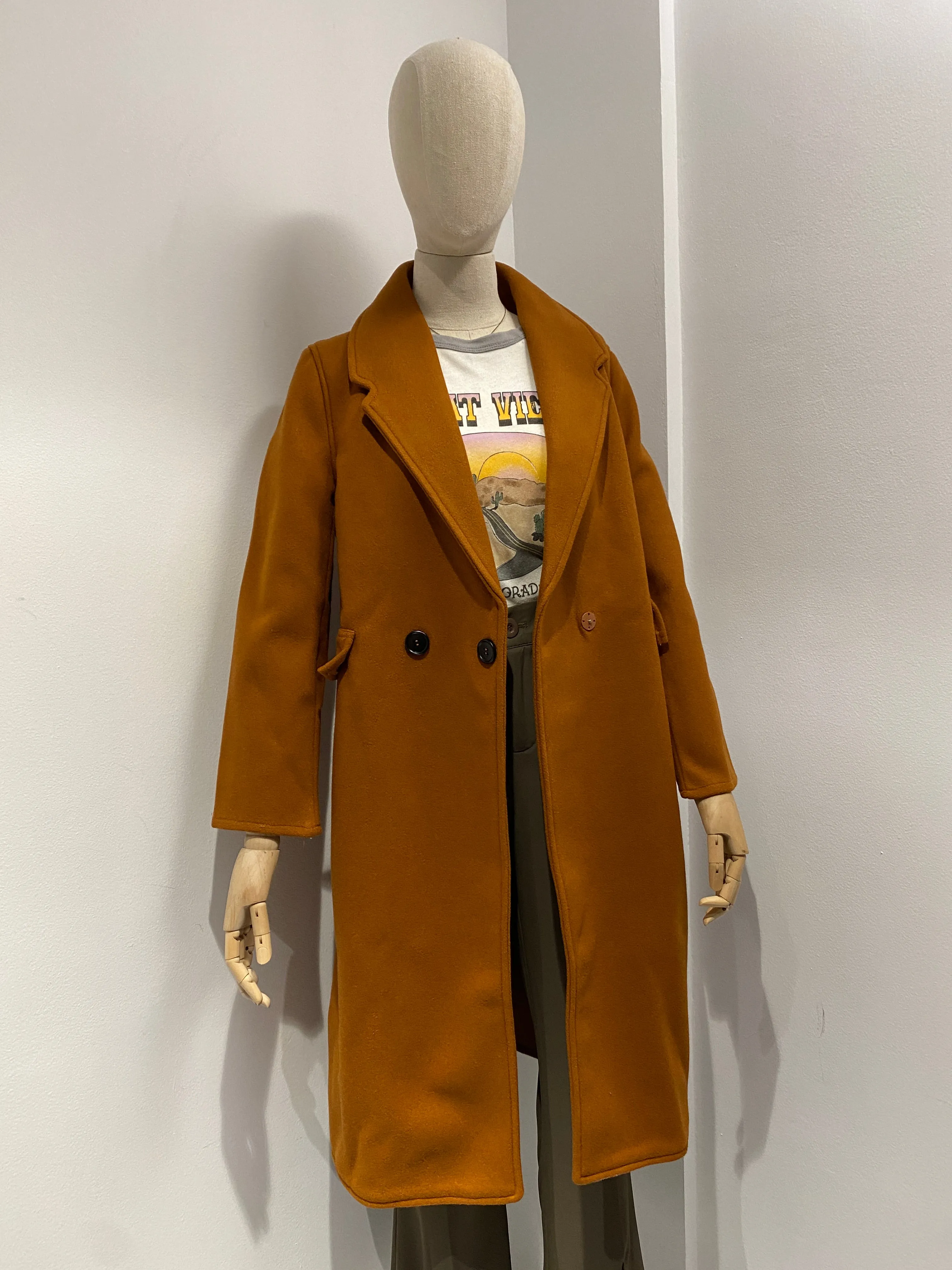 Faux Wool Trench Coat