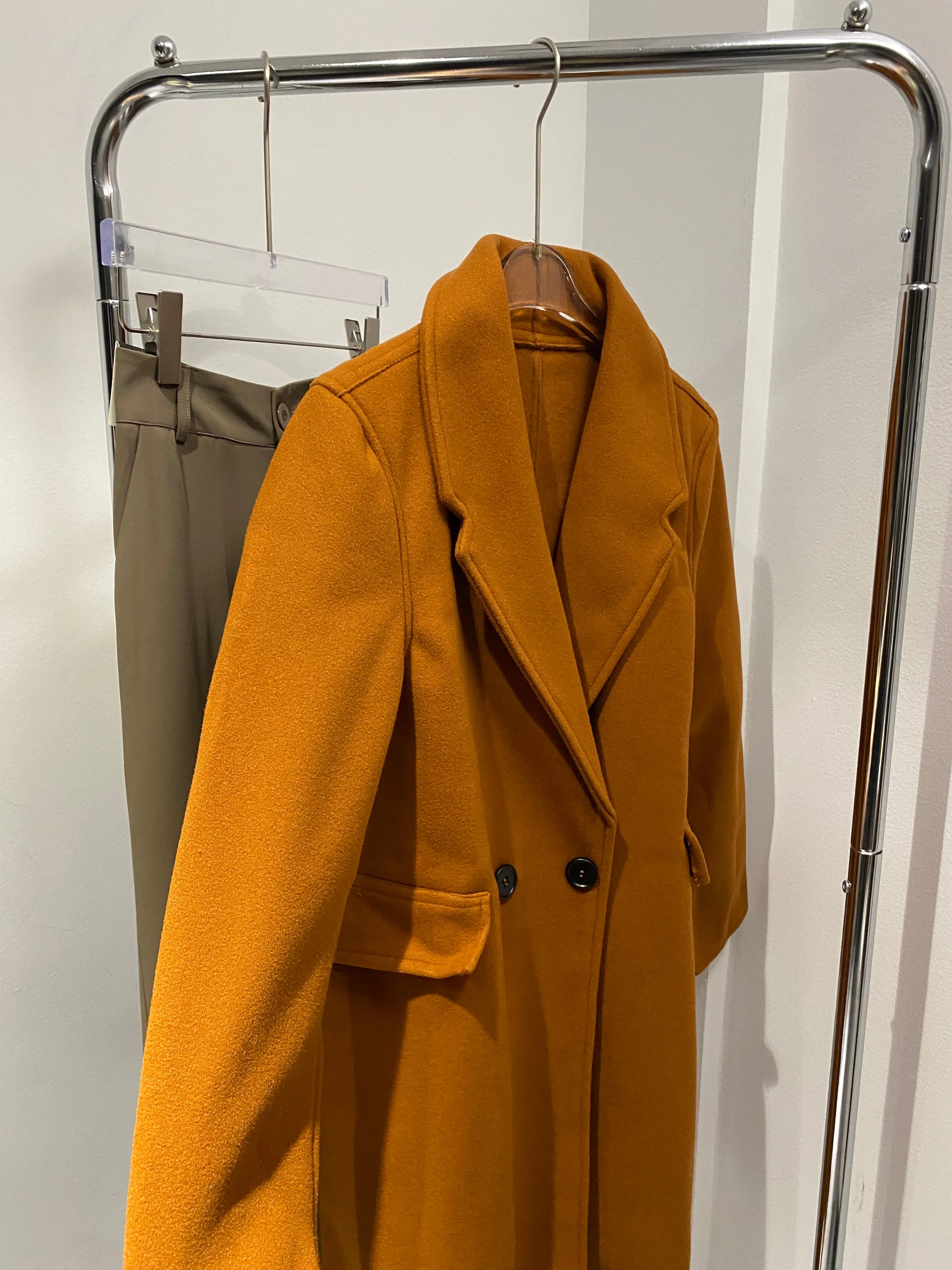 Faux Wool Trench Coat