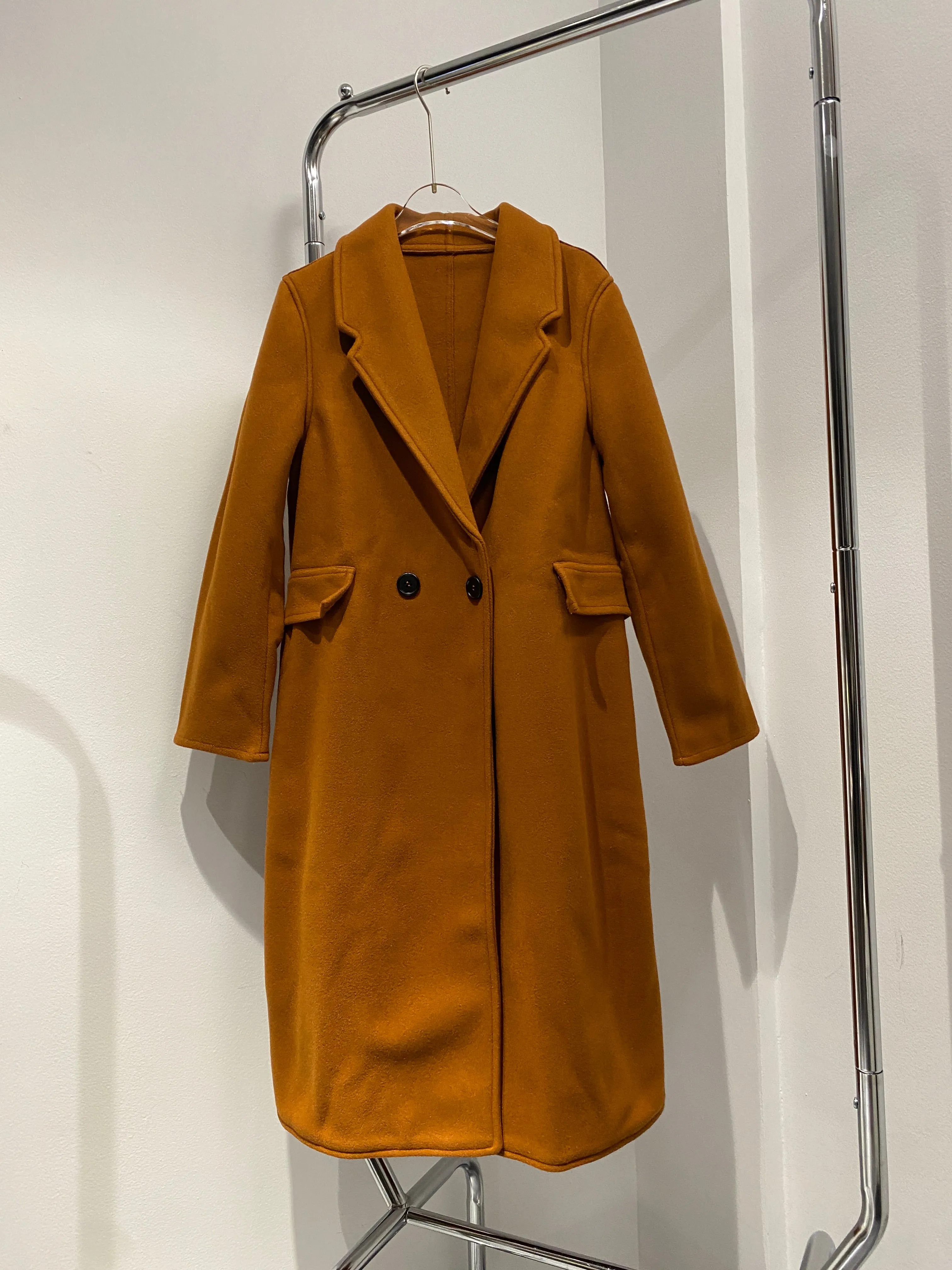 Faux Wool Trench Coat