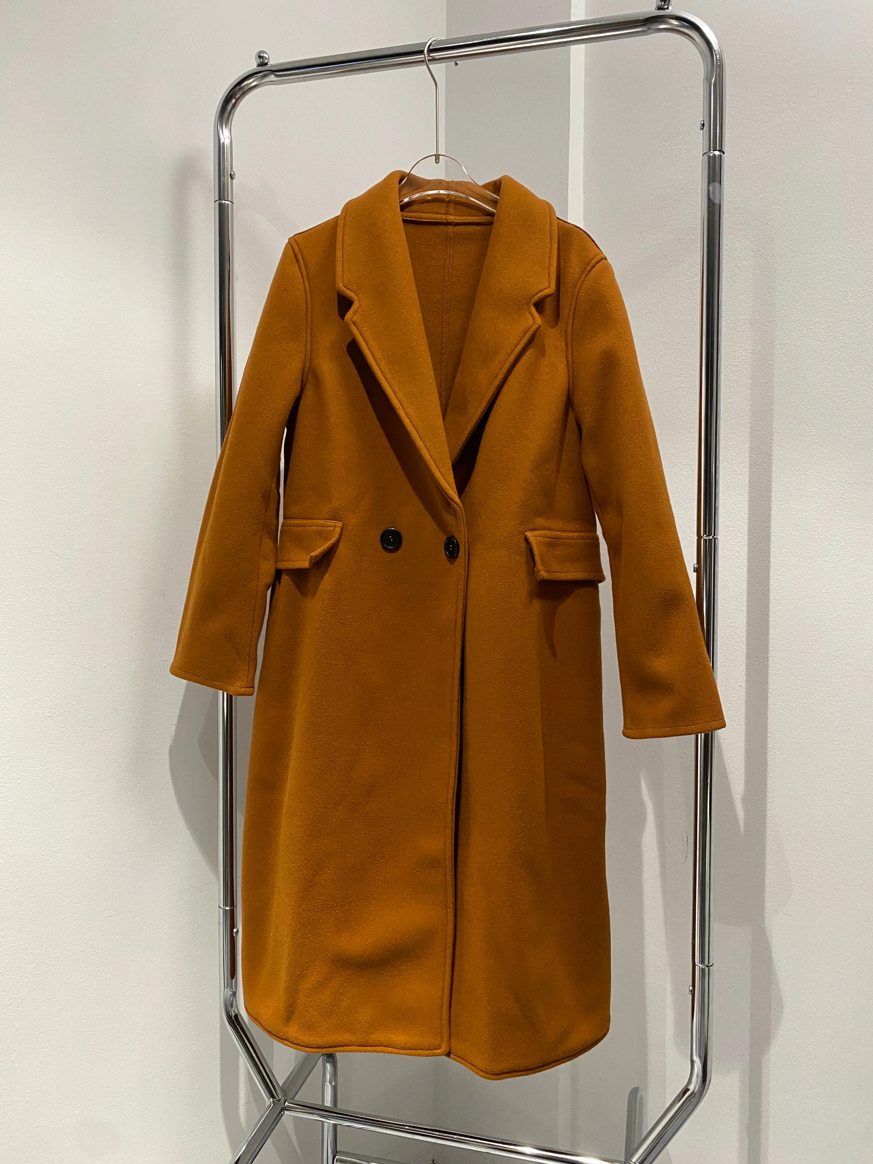 Faux Wool Trench Coat