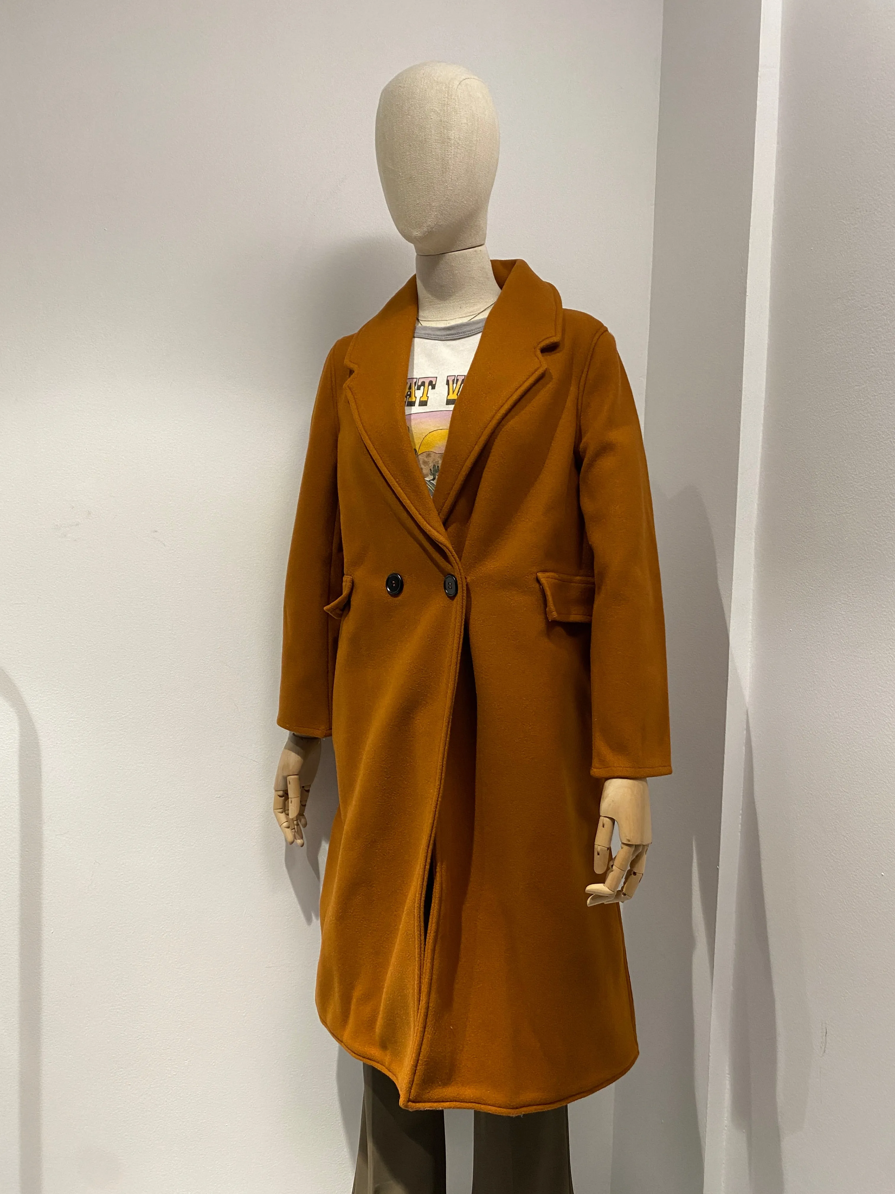 Faux Wool Trench Coat