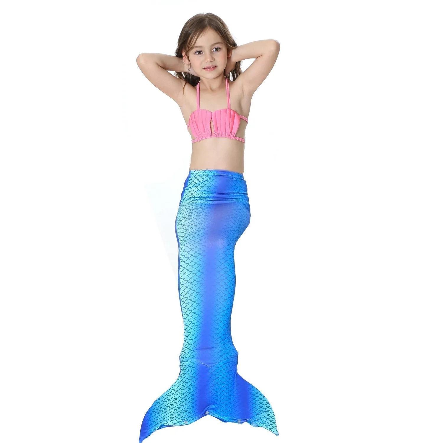 Girls Kids Mermaid Tail Swimwear Bikini Set Swimsuit Swimming Costume