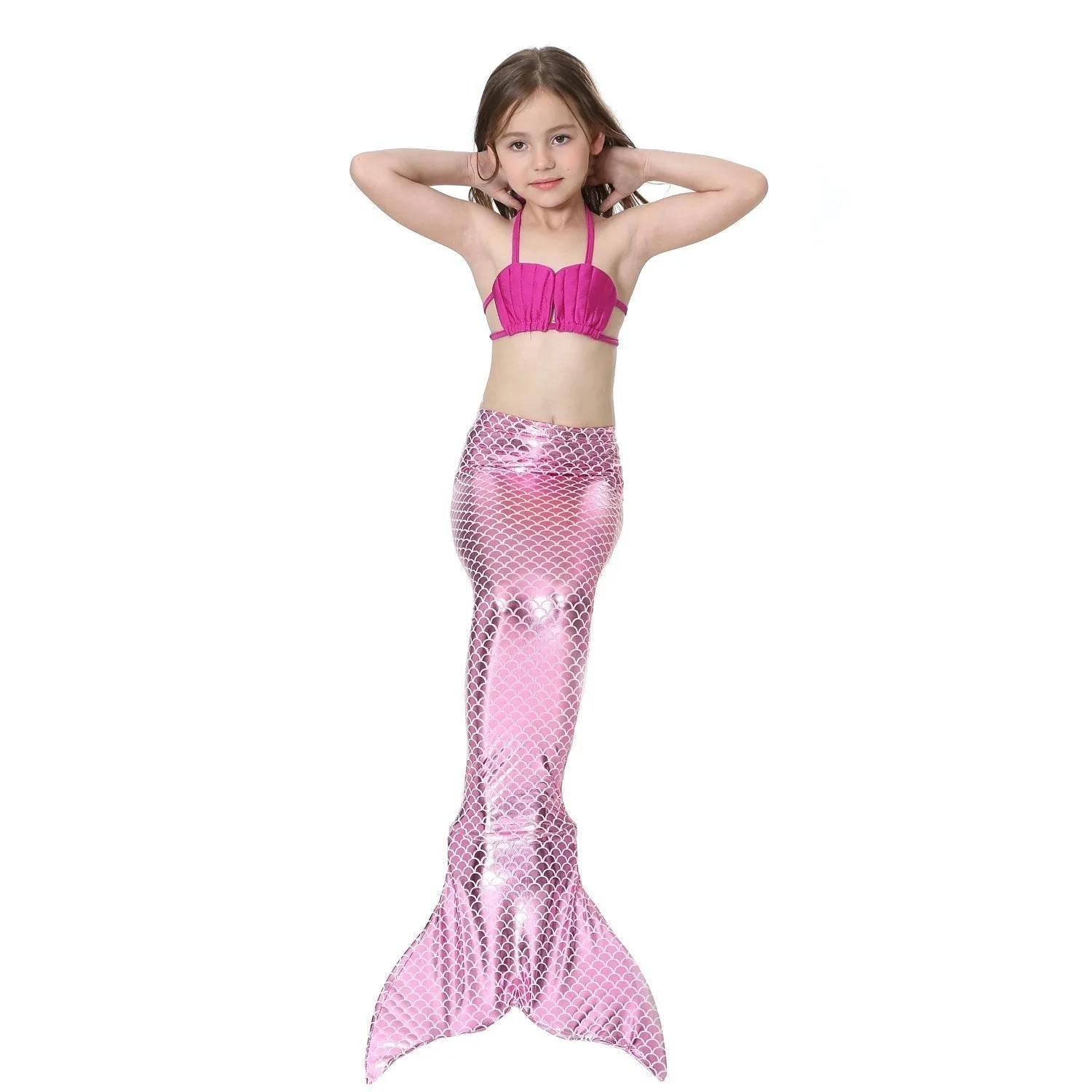 Girls Kids Mermaid Tail Swimwear Bikini Set Swimsuit Swimming Costume