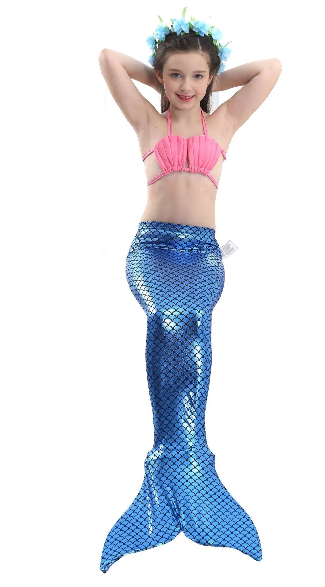 Girls Kids Mermaid Tail Swimwear Bikini Set Swimsuit Swimming Costume