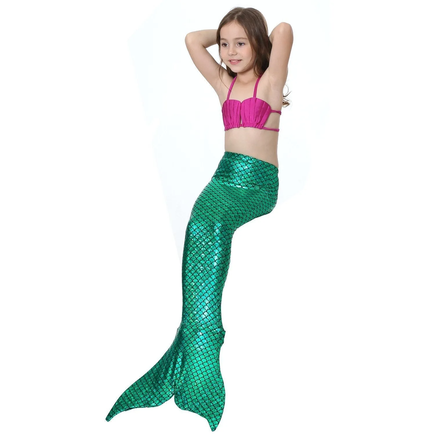 Girls Kids Mermaid Tail Swimwear Bikini Set Swimsuit Swimming Costume