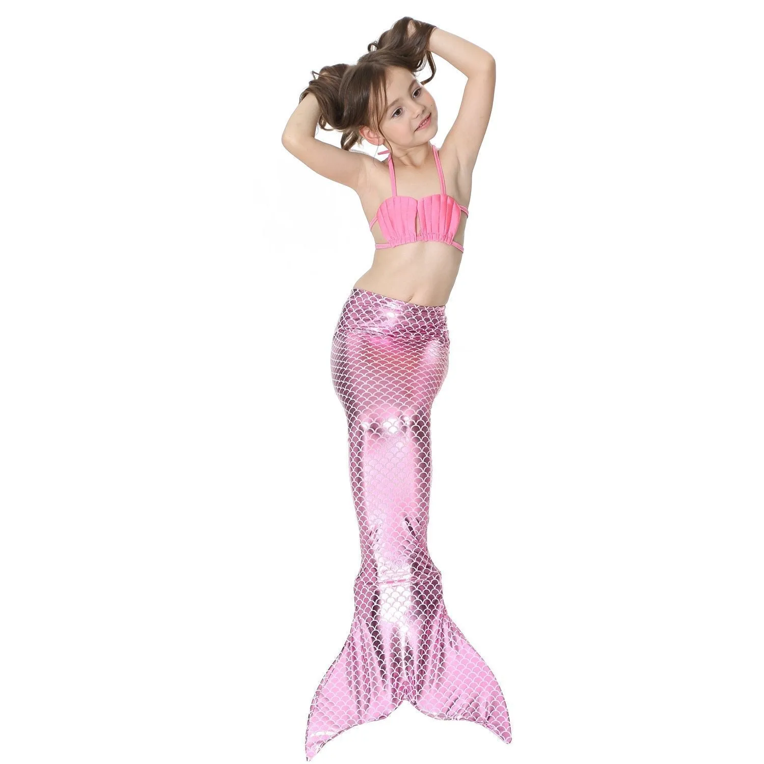 Girls Kids Mermaid Tail Swimwear Bikini Set Swimsuit Swimming Costume