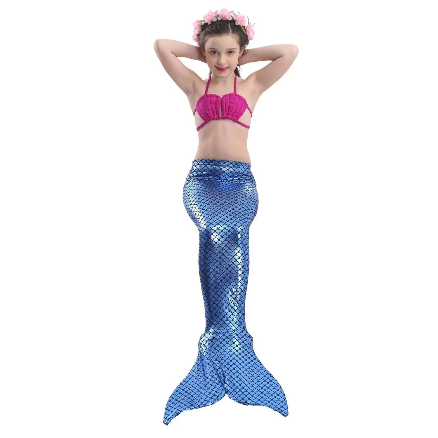 Girls Kids Mermaid Tail Swimwear Bikini Set Swimsuit Swimming Costume