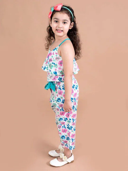 Girls Printed Top With Trousers