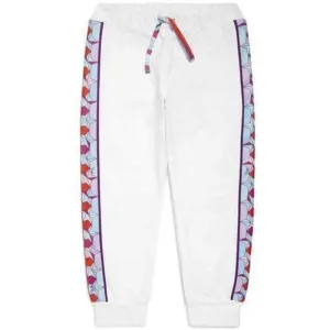 Girls White Tracksuit Bottoms