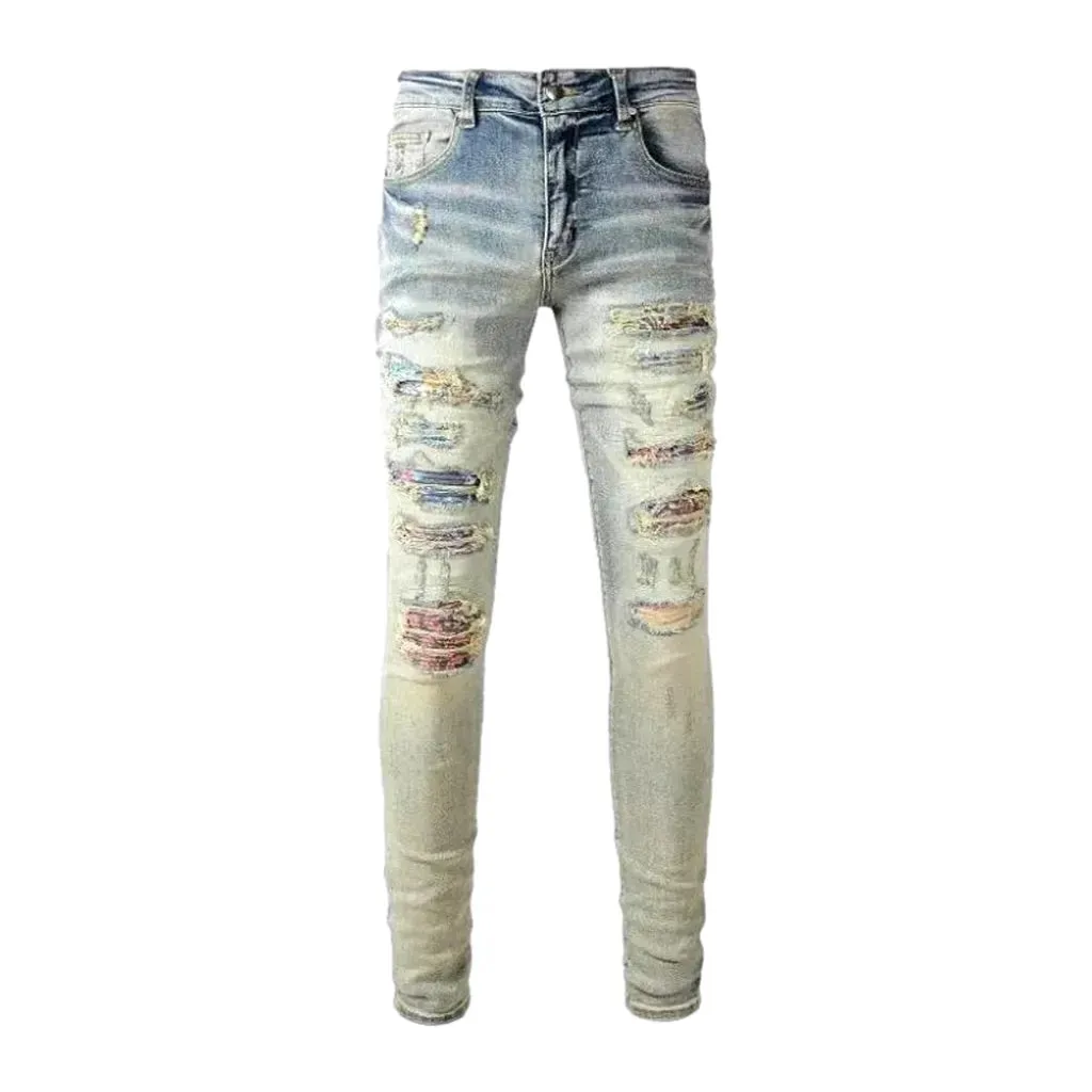 Grunge whiskered jeans
 for men