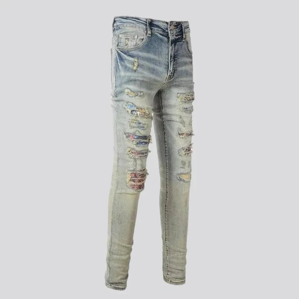 Grunge whiskered jeans
 for men