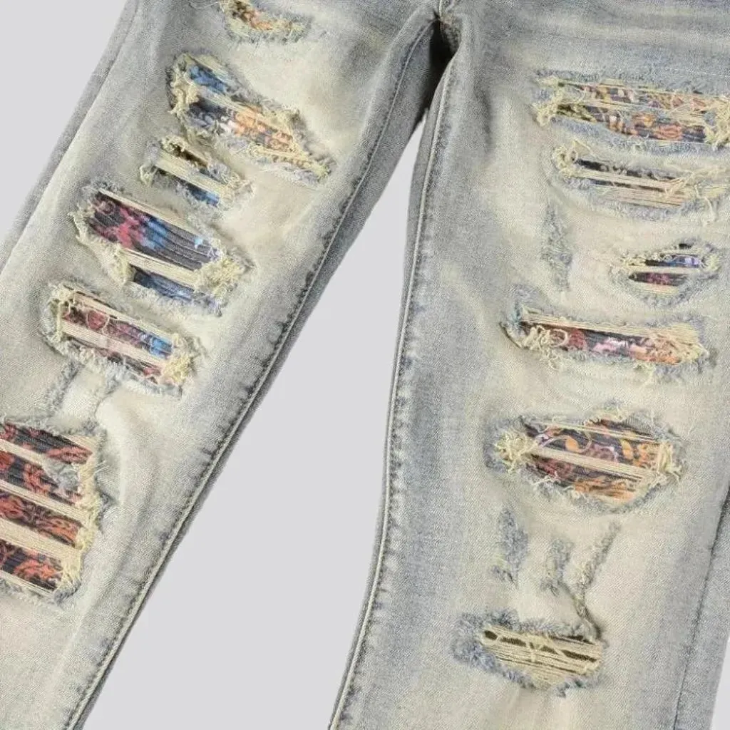 Grunge whiskered jeans
 for men