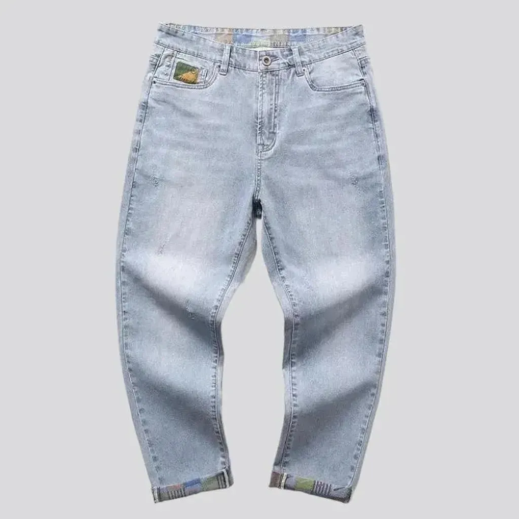 High-waist loose jeans for men