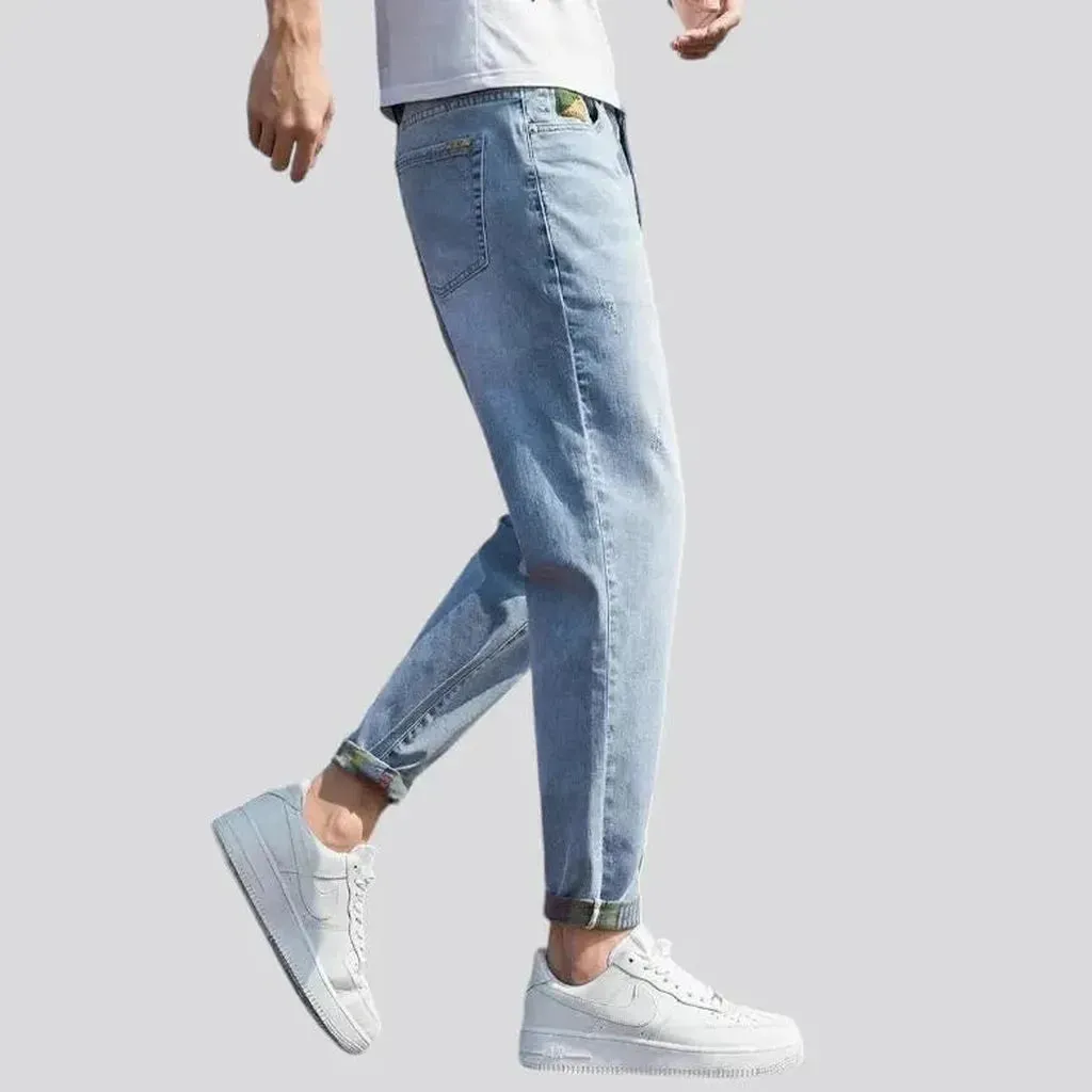 High-waist loose jeans for men