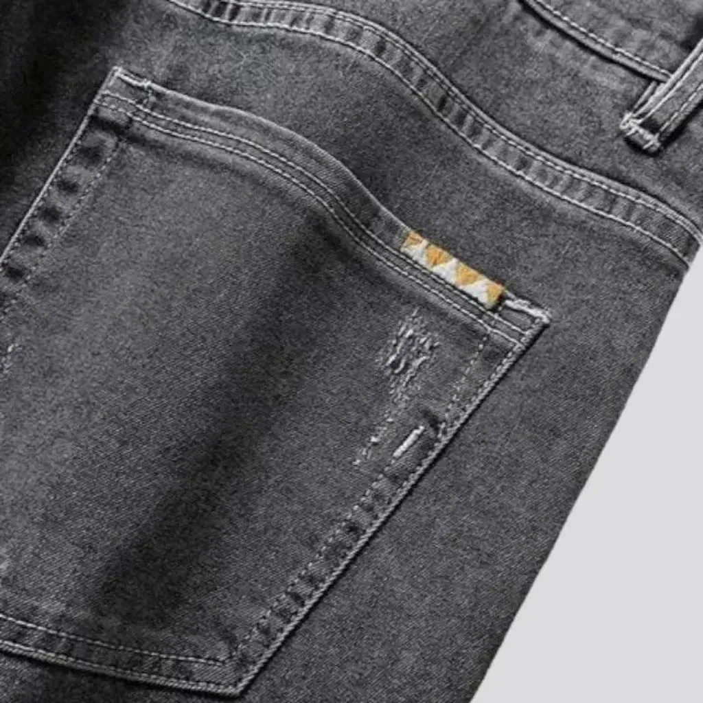 High-waist loose jeans for men