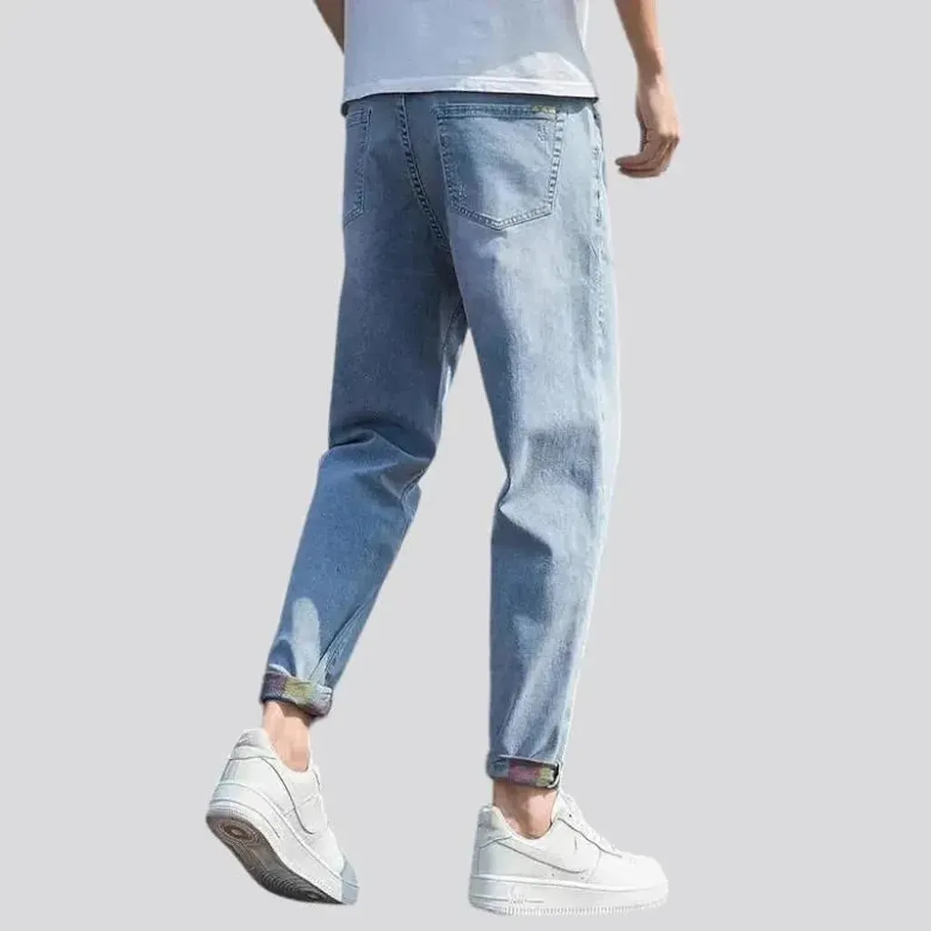 High-waist loose jeans for men