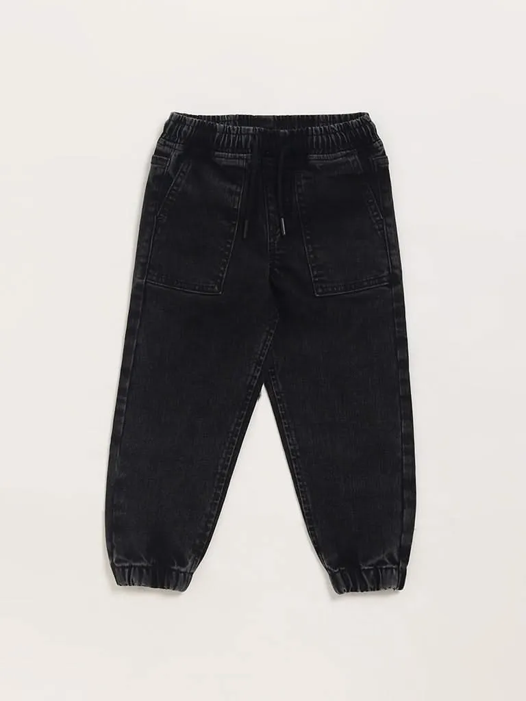 HOP Kids Black Denim Joggers