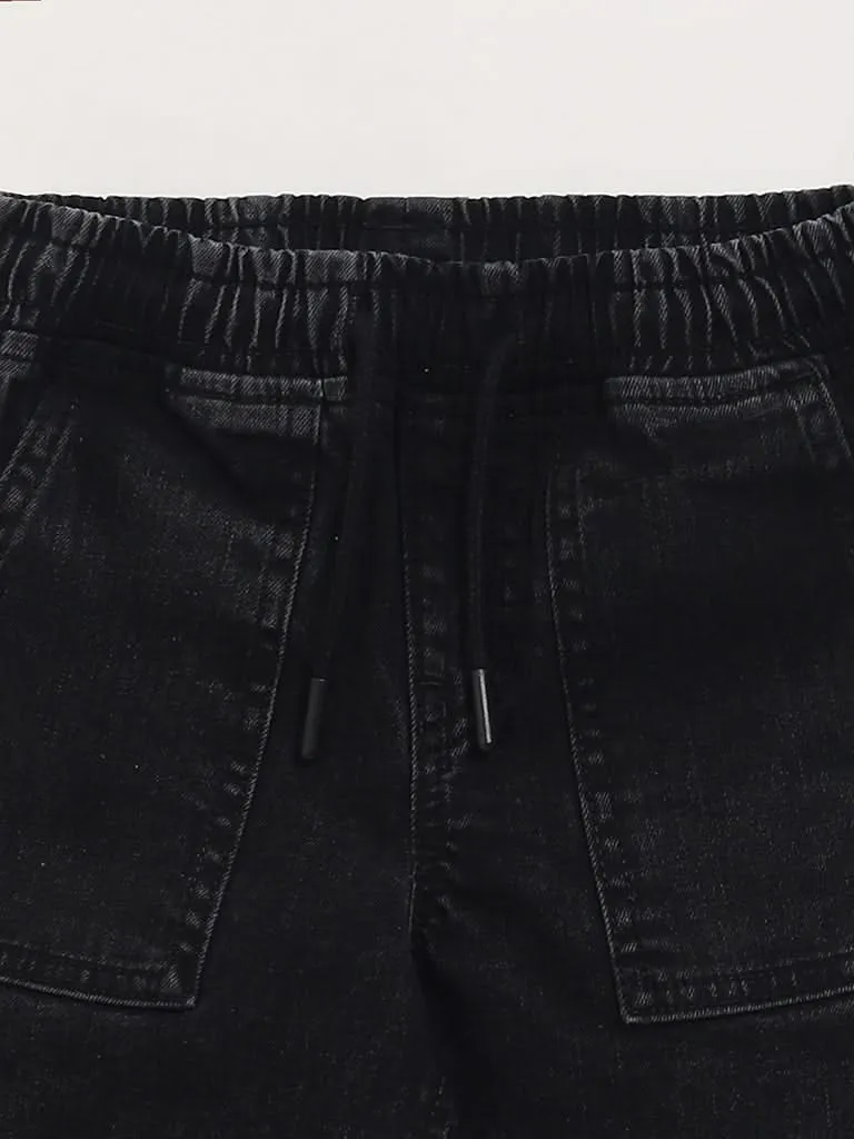 HOP Kids Black Denim Joggers