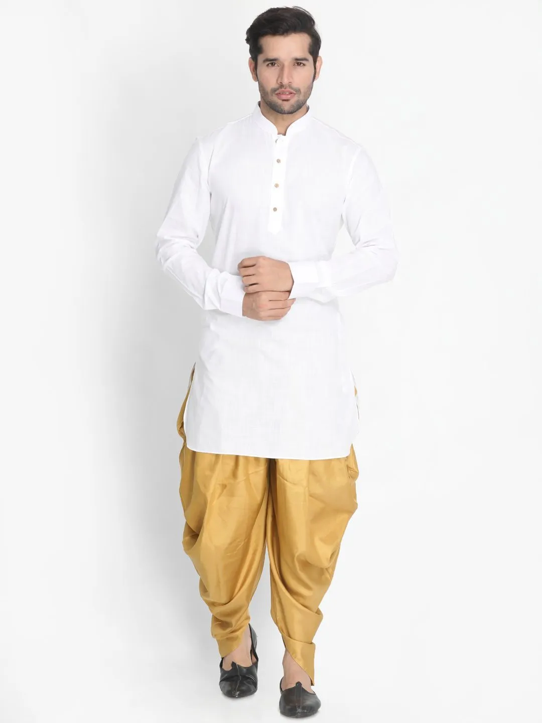 Jashvi Men's Brown Silk Blend Dhoti