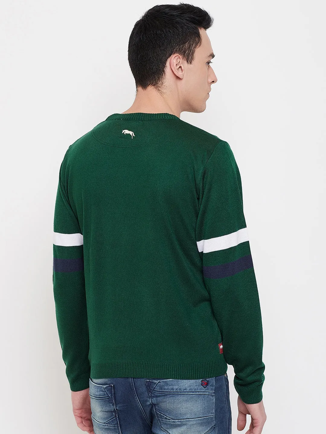 JUMP USA Men Green Solid Sweater